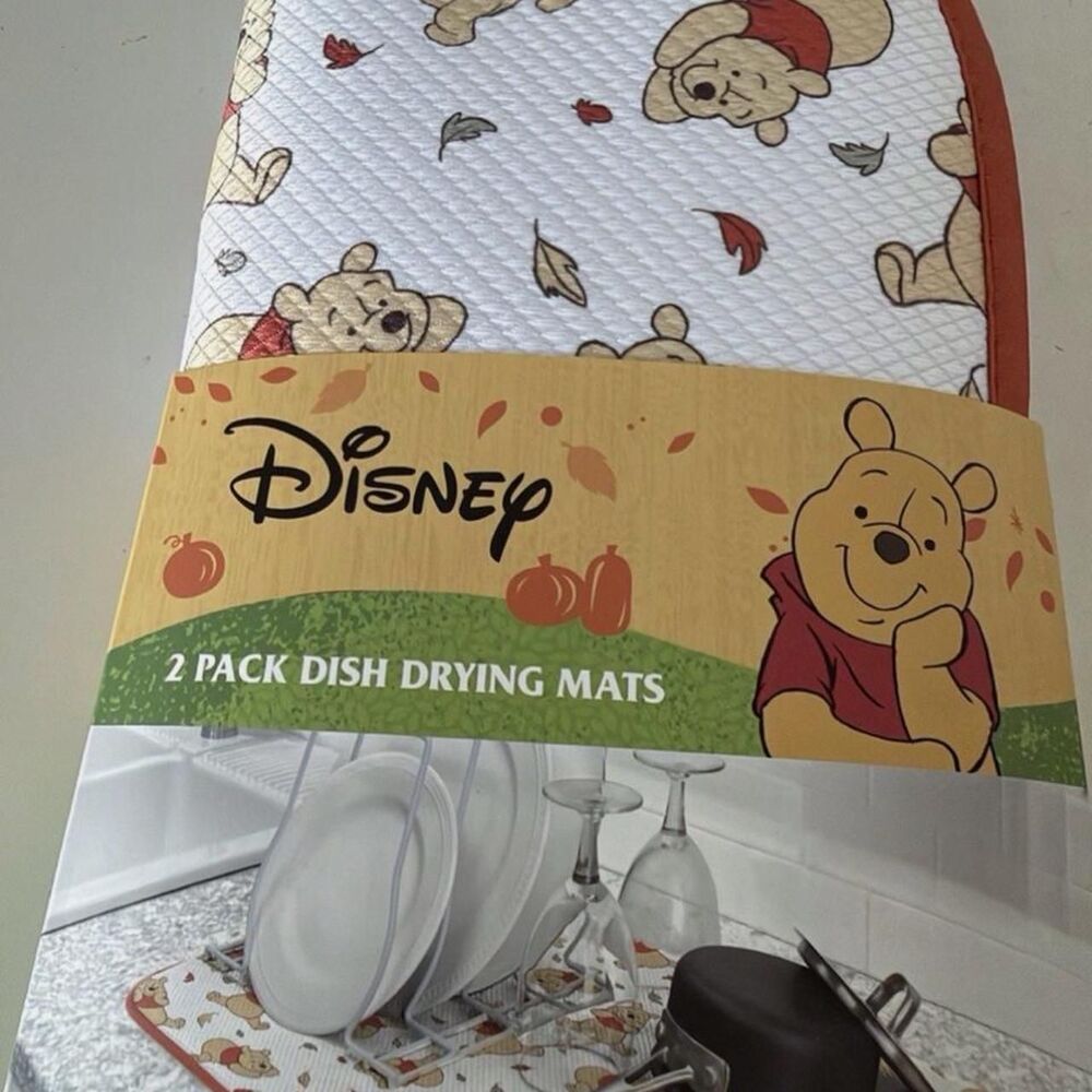 Disney Winnie the Pooh 2 Pack Dish Drying Mats
